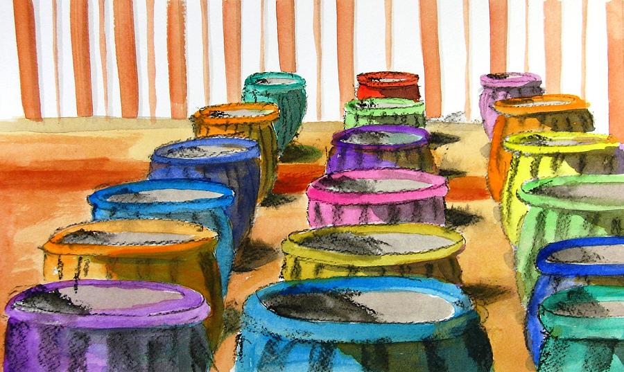 Barrels of Color Painting by Vic Delnore