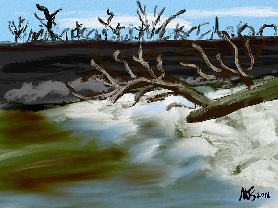 Barren River In Winter Digital Art by Michael Kallstrom