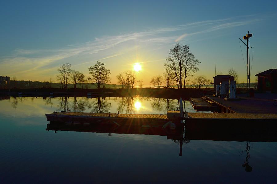 Barrie Marina At Sunrise In April  Photograph by Lyle Crump