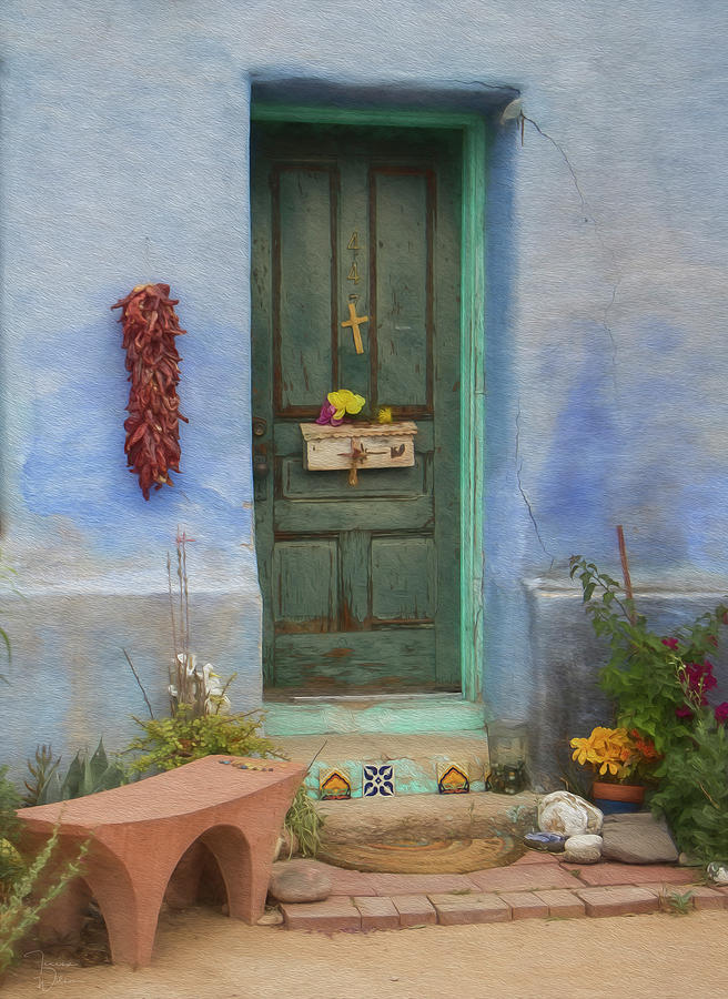 Barrio Door Painted Photograph by Teresa Wilson