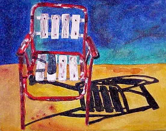 Furniture Painting - Barrio Lawn Chair by Kitty Schwartz Furniture Painting - Barrio Lawn Chair by Kitty Schwartz