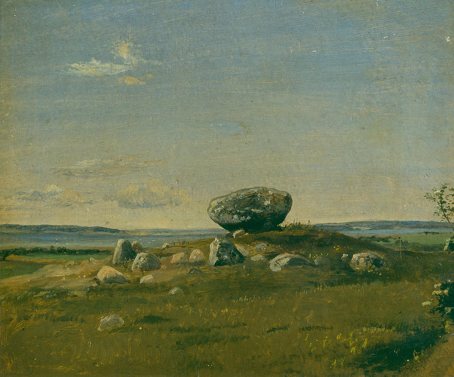 Barrow on the Island of Brandso Painting by Dankvart Dreyer