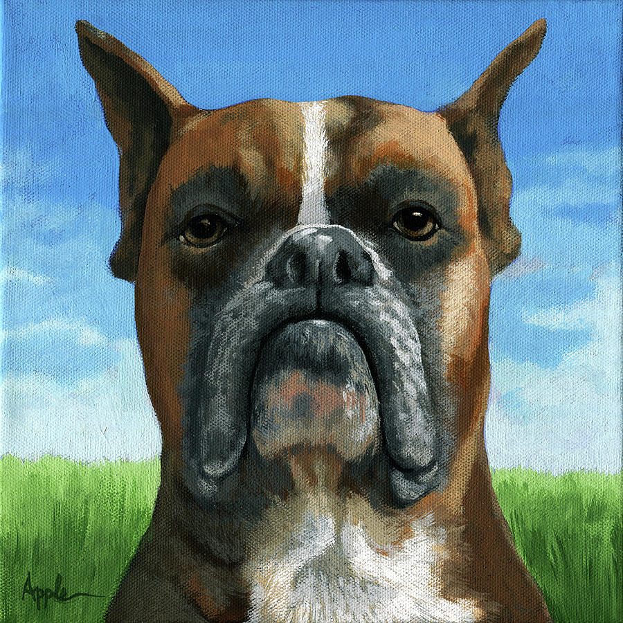 Barry Boxer Painting by Linda Apple