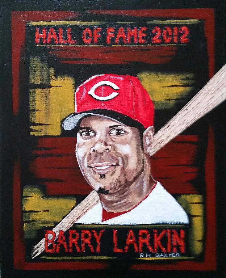 Barry Larkin Painting by Robert H Baxter | Fine Art America