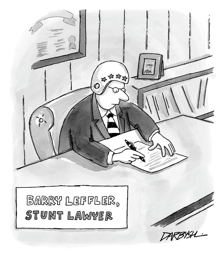 Barry Leffler Stunt Lawyer Drawing by C Covert Darbyshire
