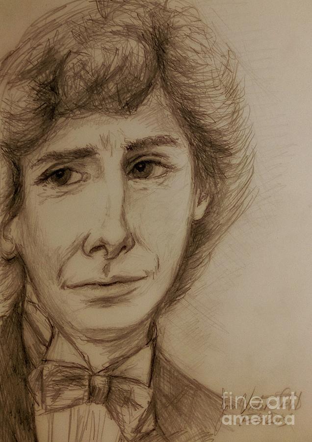 Barry Manilow in Sepia 2 Drawing by Joan-Violet Stretch