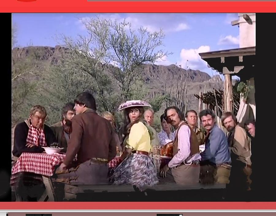 Barry Sadler and cast screen capture The High Chaparral set Old Tucson AZ 1968 Photograph by David Lee Guss