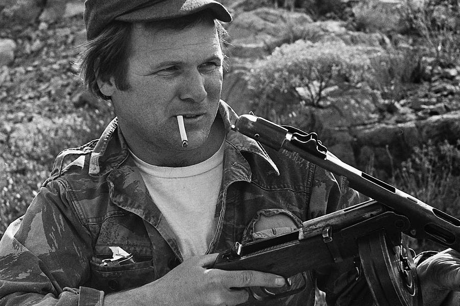 Barry Sadler with an open machine gun  Tucson Arizona 1971 Photograph by David Lee Guss