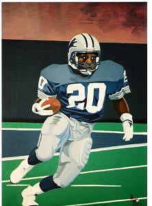 Barry Sanders Painting by David Ellis Barry Sanders Painting by David Ellis