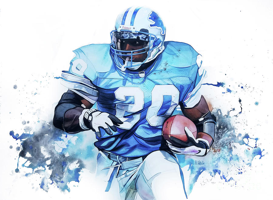 Barry Sanders Painting - Barry Sanders Gridiron Greats by Michael Pattison