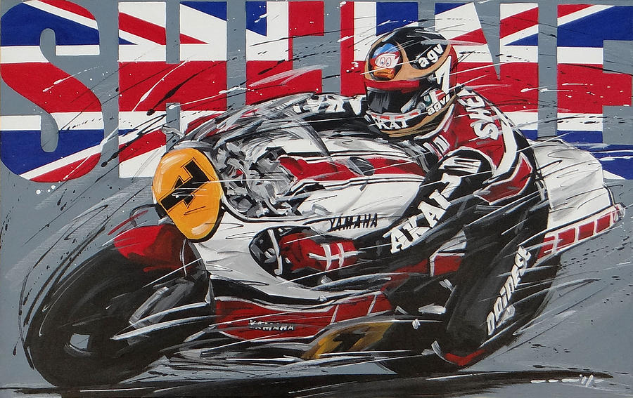 Barry Sheene Yamaha 7 Painting by Roberto Muccillo - Fine Art America