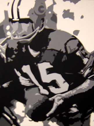 Football Painting - Bart Starr by Michael James Toomy Football Painting - Bart Starr by Michael James Toomy