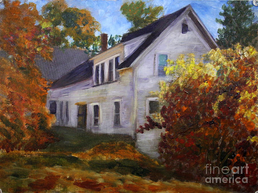 Barton house in Autumn Painting by Donna Walsh