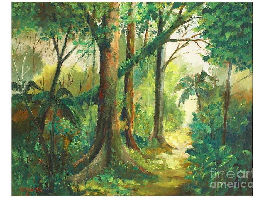 Barva Forest Painting by Jean Pierre Bergoeing