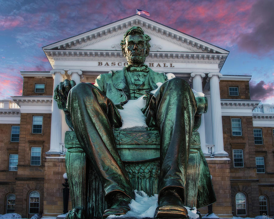 Abe Lincoln At Bascom Hall,  Uw Madison Photograph