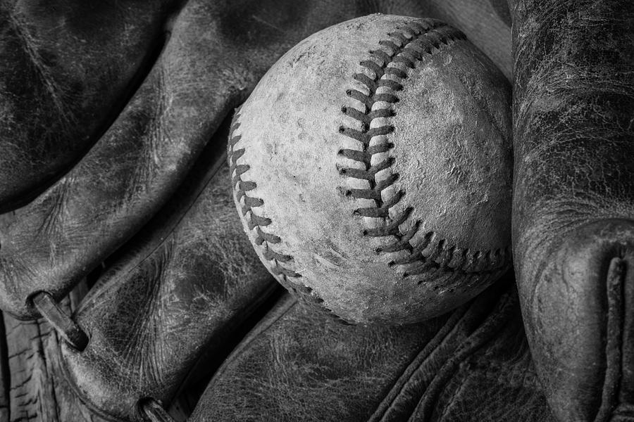Baseball Black And White Photograph by Garry Gay