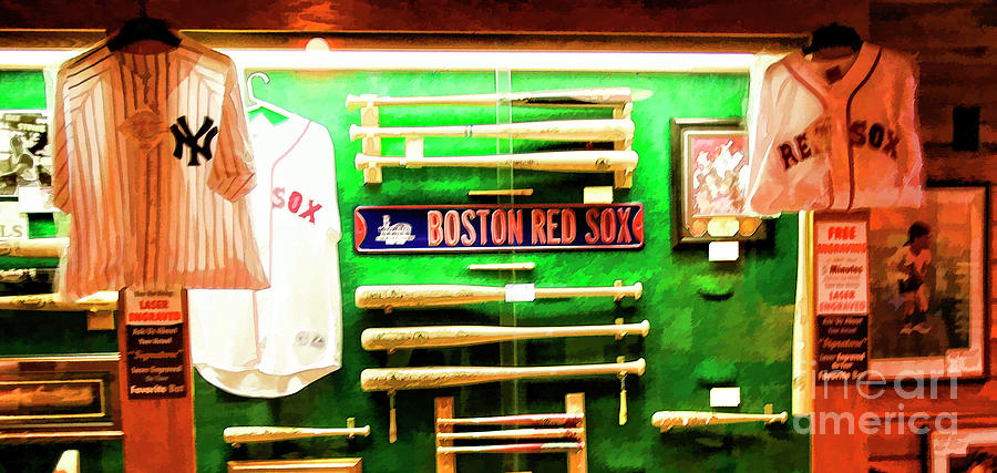Baseball Display Red Soxs Yankees  Photograph by Chuck Kuhn