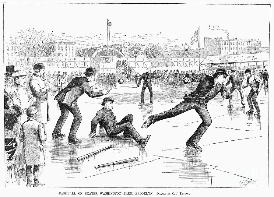 Baseball On Ice, 1884 Photograph by Granger