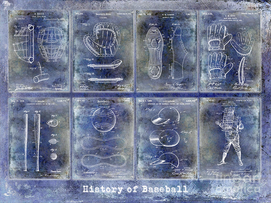 Pete Rose Photograph - Baseball Patent History Blue by Jon Neidert