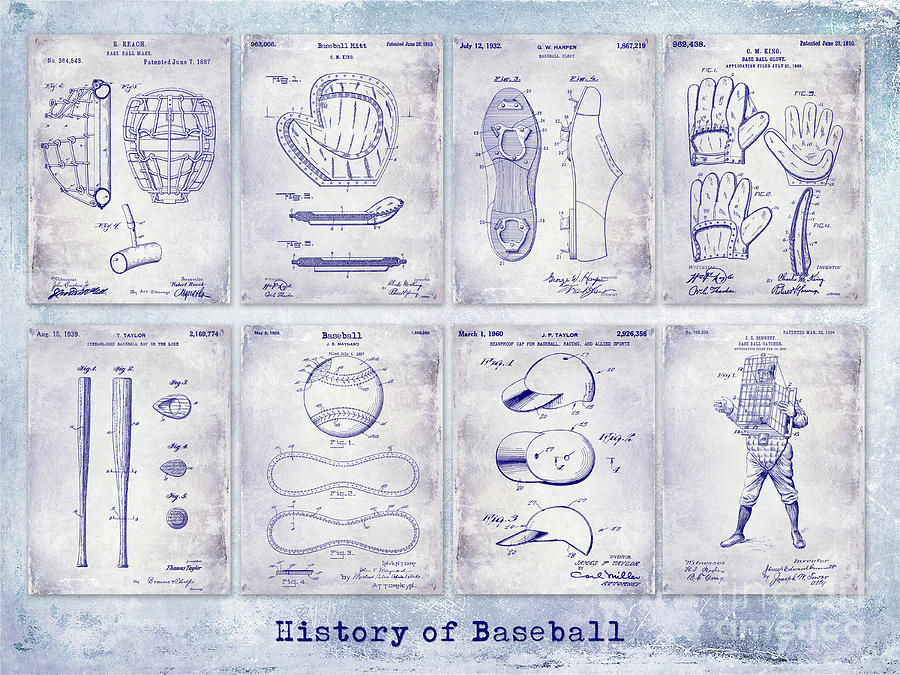 Pete Rose Photograph - Baseball Patent History Blueprint by Jon Neidert