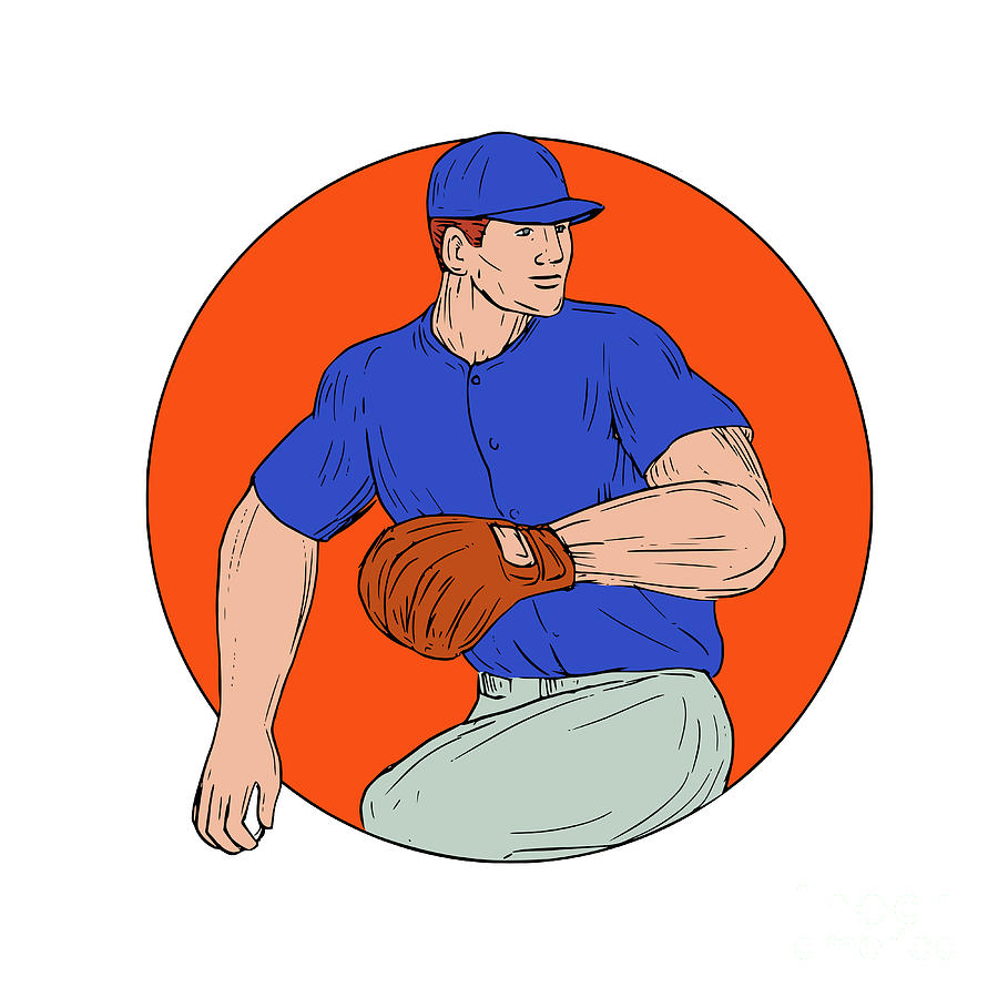 Baseball Pitcher Cartoon Digital Art by Aloysius Patrimonio - Pixels