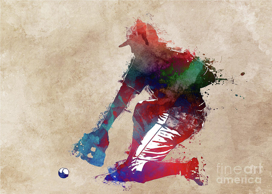 Baseball Player Art 4 Digital Art by Justyna Jaszke JBJart