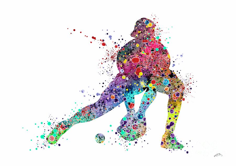 Baseball Softball Catcher Sports Art Print Digital Art by White Lotus