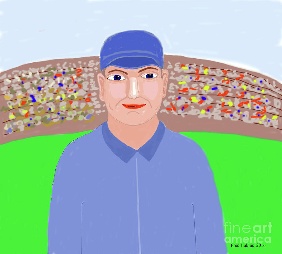 Baseball Painting - Baseball Star Portrait by Fred Jinkins