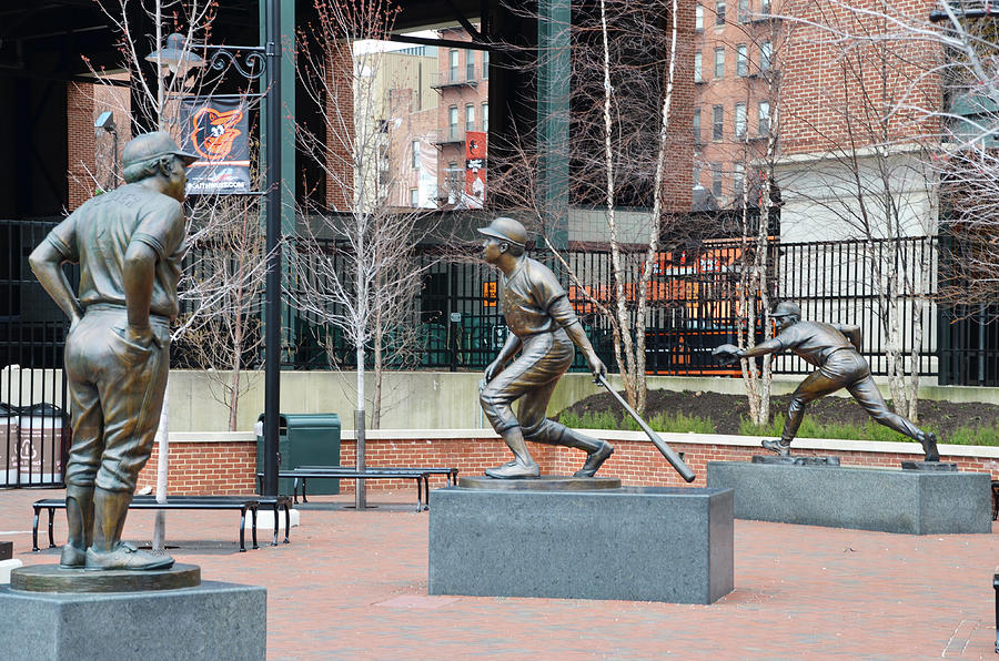 Baseball Photograph - Baseball Statues at Camden Yards - Baltimore Maryland by Bill Cannon