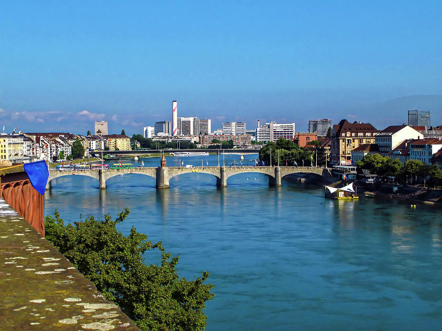 Basel and the Rhine River Photograph by Sally Weigand