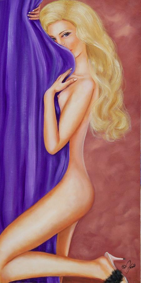 Bashful Purple Painting by Joni McPherson