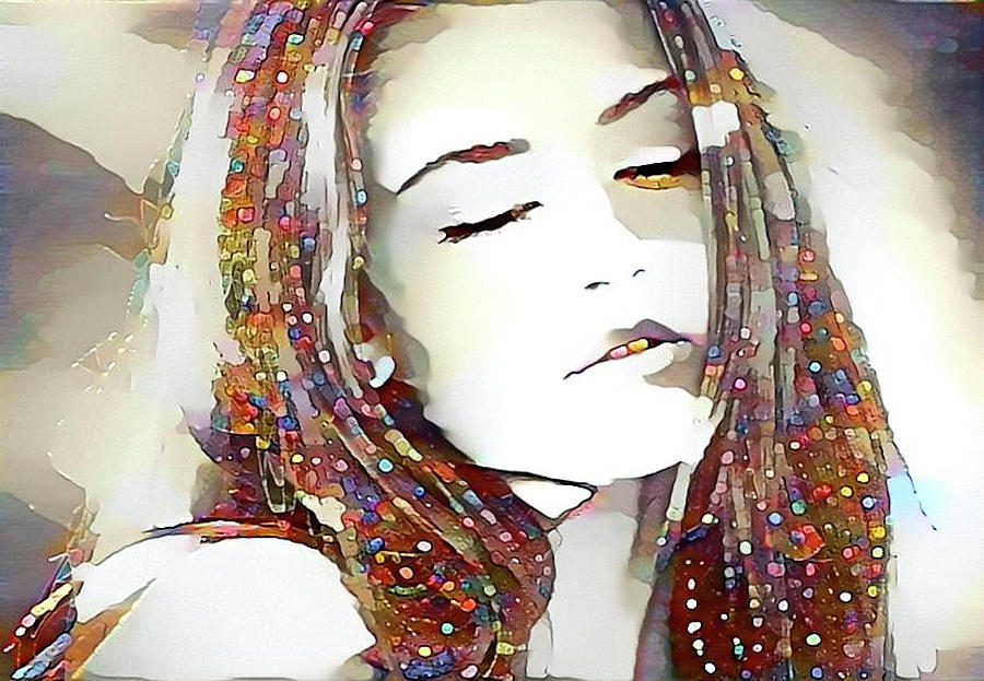 Girl Digital Art - Bashful by Tracy Blackburn