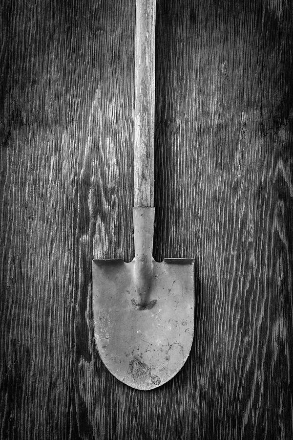 Black And White Photograph - Basic Shovel by YoPedro