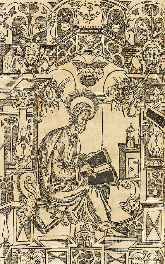 Basil of Caesarea, also called Saint Basil the Great Drawing by Pyotr Mstislavets