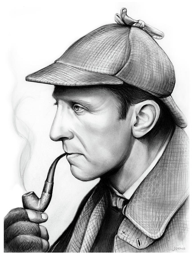 Sherlock Holmes Drawing - Peter Cushing #1 by Greg Joens