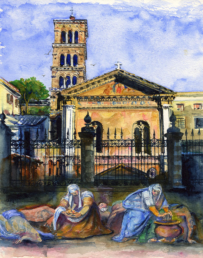 Basilica Di Pudenziana Painting by John D Benson