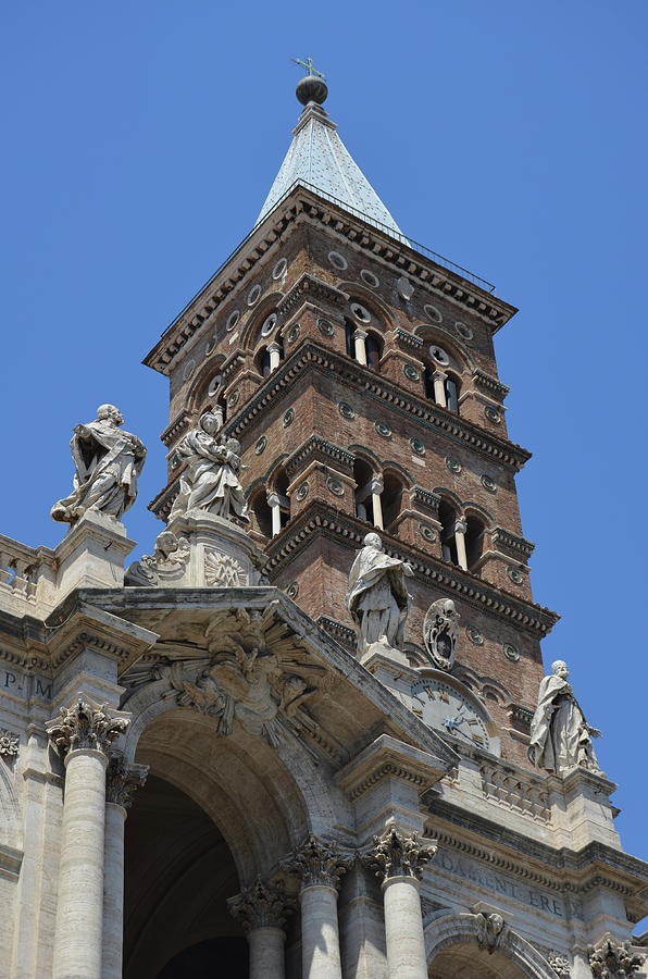 Basilica di Santa Maria Maggiore Clock Tower Photograph by Shawn OBrien