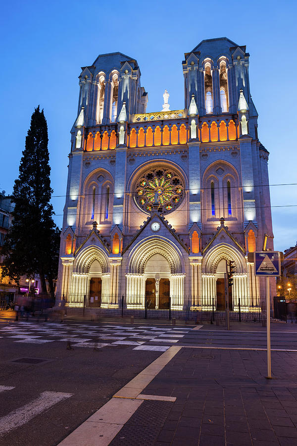 Basilica of Notre-Dame de Nice at Dusk Photograph by Artur Bogacki
