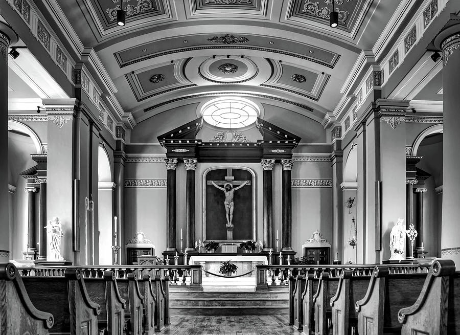 Basilica of Saint Louis King - Black and White Photograph by Nikolyn McDonald