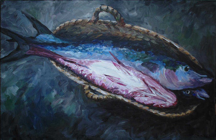 Fish Painting - Basket o Fish by Susan Moore