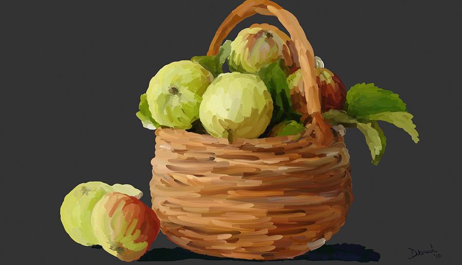 Basket of Apples Painting by Deb Rosier