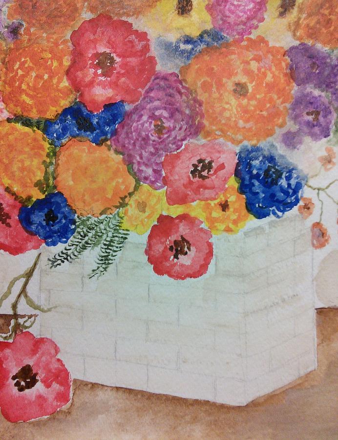 Basket of Flowers Painting by Susan Nielsen
