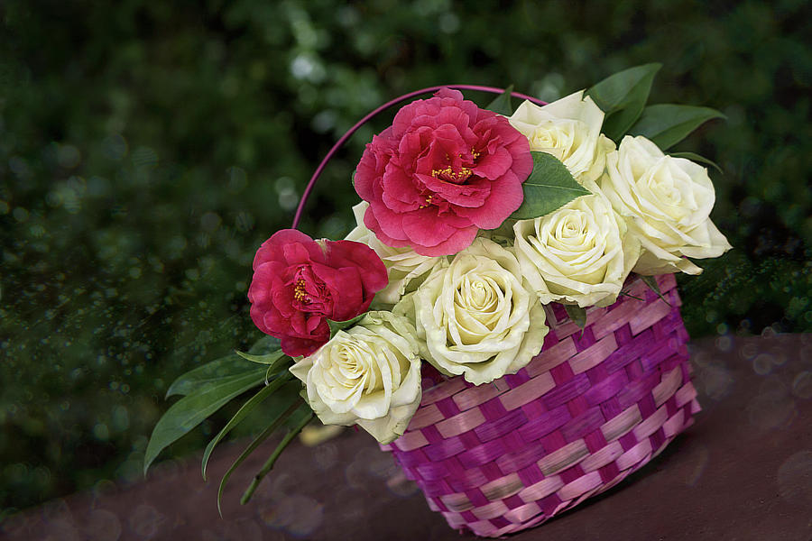 Basket of Flowers Photograph by Vanessa Thomas