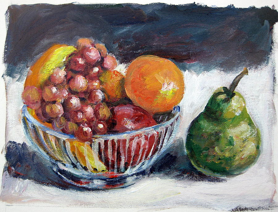 Basket of Fruit Painting by Ingrid Dohm