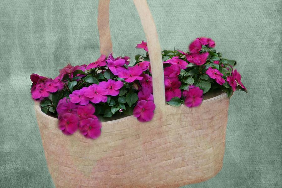 Flower Photograph - Basket Of Posies by Barbara S Nickerson