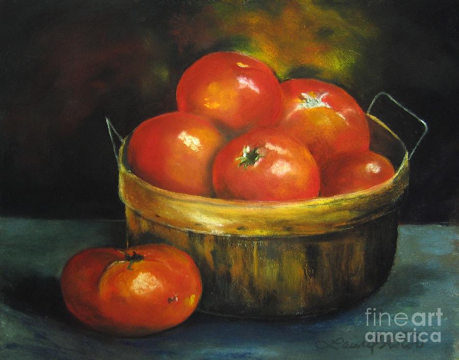 Tomato Painting - Basket of Tomatoes by Laurel Astor