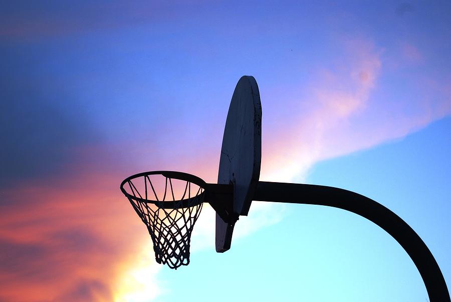basketball hoop with basketball