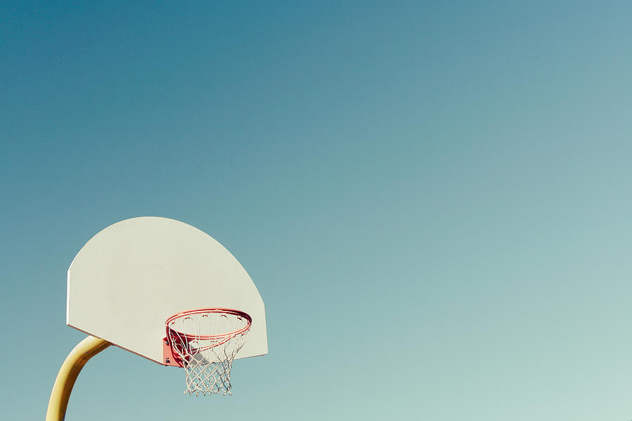 Basketball Hoop with Blue Sky Photograph by Erin Cadigan