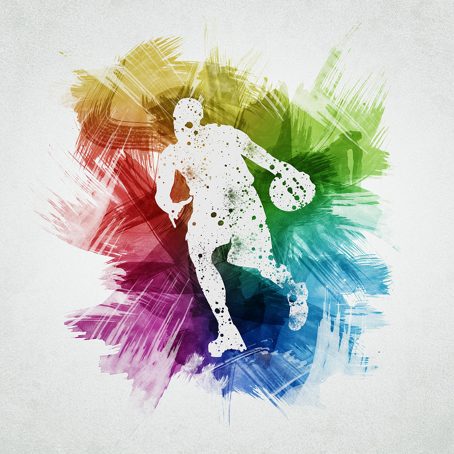 Basketball Digital Art - Basketball Player Art 06 by Aged Pixel