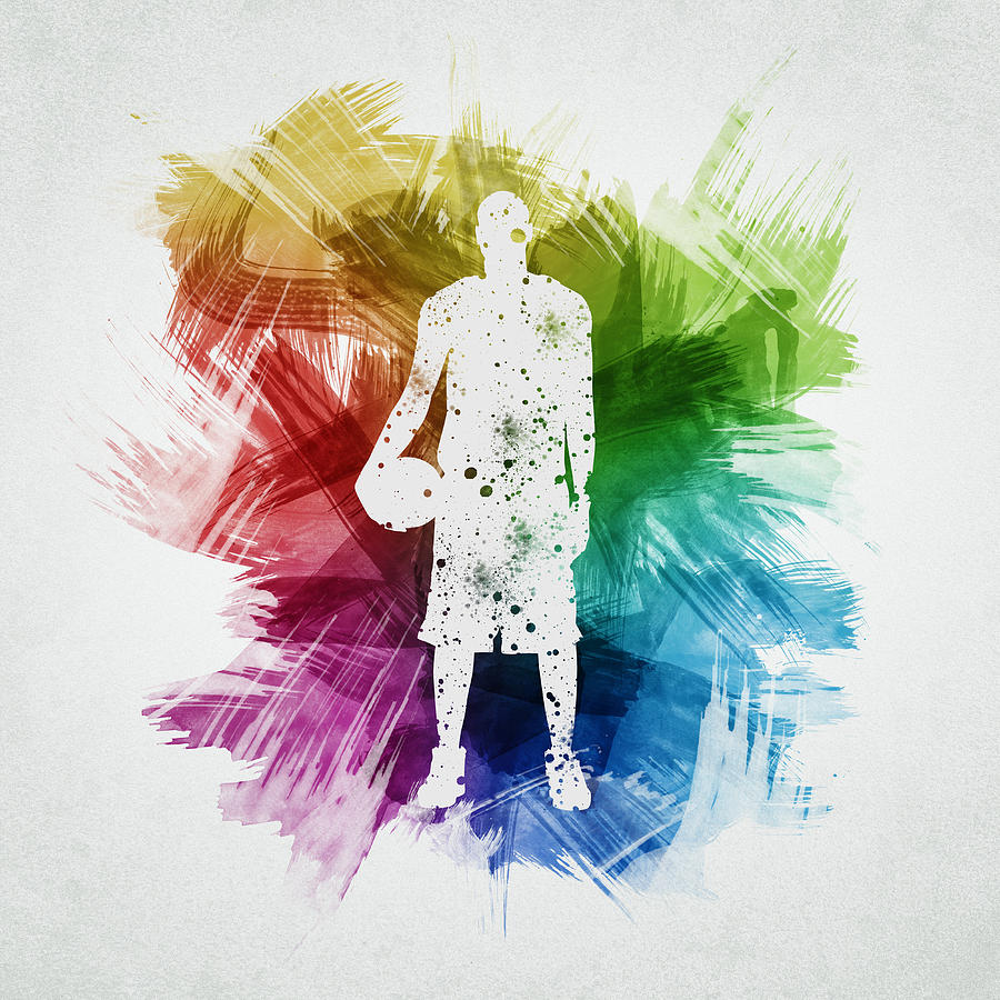 Basketball Digital Art - Basketball Player Art 10 by Aged Pixel